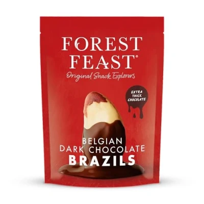 Image of FOREST FEAST Belgian Dark Chocolate Brazil Nuts 1kg Natural Gluten Free Snack Coated in Chocolate, High Protein, Covered Nuts, Whole