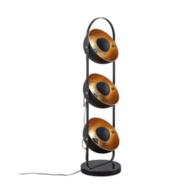 Image of Lindby Floor Lamp &#039;Muriel&#039; (Modern) in Black Made of Metal for e.g. Living Room &amp; Dining (3 Light Sources, E27) from Standard