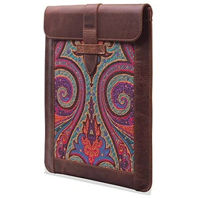 Image of Londo OTTO470 iPad Pro 11 Inch Case Genuine Top Grain Leather with Woven Garment Design for (2018 2020)/iPad Air (2020)/ 2021 Compatible All Android Tablets Brown