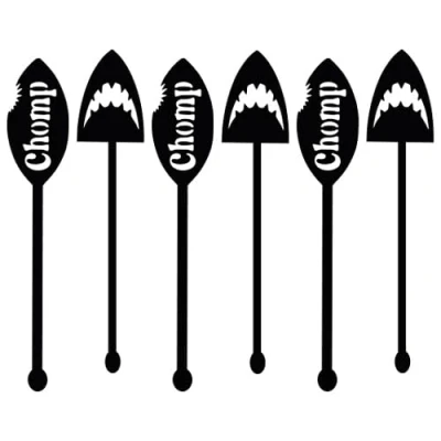 Image of Shark Acrylic Drink Stirrers Pack of 6