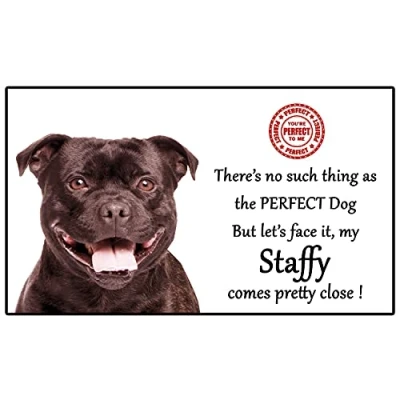 Image of Staffordshire Bull Terrier Staffy Dog Gift Perfect Fun novelty Flexible 5&quot; x 3&quot; Magnet