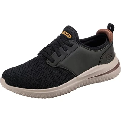 Image of Skechers Men&#039;s DELSON 3.0 Mooney Sneaker, Black Knitted Mesh, 12 UK