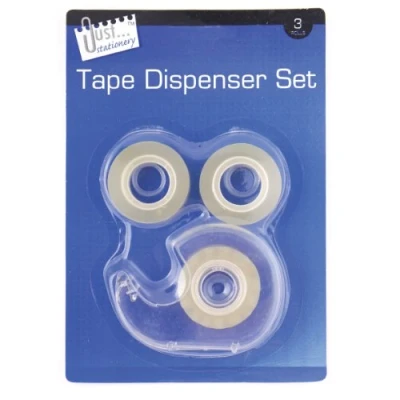 Image of Just stationery Tape Dispenser Set, 3 Rolls, 6002
