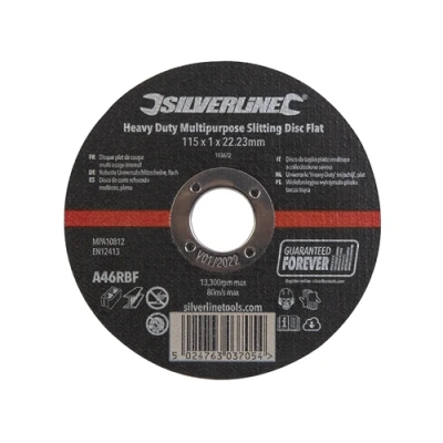 Image of Silverline Heavy Duty Multipurpose Slitting Disc Flat 115 x 1 22.23mm