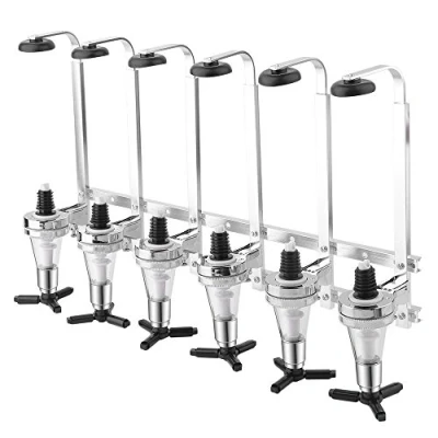 Image of 4/6 Bottle Wall Mounted &amp; Rotary Stand Drinks Optic Dispenser Party Bar Butler by Crystals® (6 Mounted)