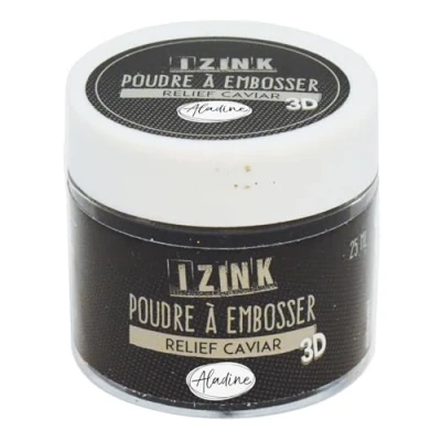 Image of Izink Caviar Embossing Powder 3D Volume Effect for Scrapbooking and Creative Cartery Scrap in Black Colour 25 ml jar