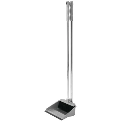 Image of Addis Long Handle Dustpan &amp; Broom Metallic, Silver