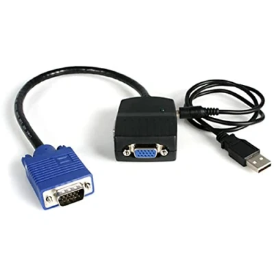 Image of StarTech.com 2 Port VGA Video Splitter USB Powered 2048x1536 Monitor Dual (ST122LE),Black