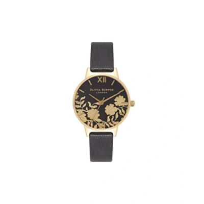 Image of Olivia Burton Analogue Quartz Watch for Women with Black Leather Strap OB16MV60