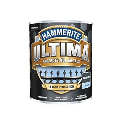 Image of Hammerite Ultima Smooth Metal Paint 750ml Dark Grey, (Pack of 1), HMMUMSDG750