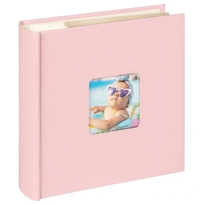 Image of walther design Fun ME 110 BR Photo Album, Memo Slip In Album with Cover Cut Out, 200 Photos, 10 x 15 cm, Pink
