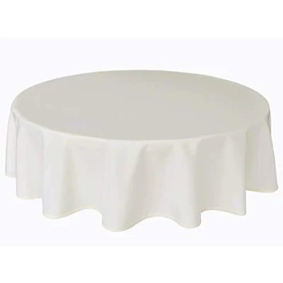 Image of Home Direct Quality Round Fabric Tablecloth Table Cover 140cm 55&quot; Cream