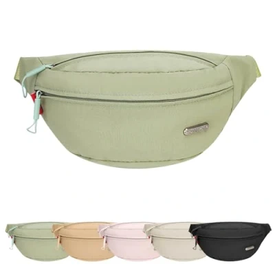 Image of Mayoii Lightweight Bum Bag for Travel Sport Hiking Stylish Bumbags Ladies and Men Water Resistant Fanny Pack Women Adjustable Waist Belt (1, Green, One Size)