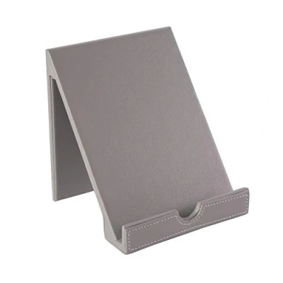 Image of OSCO Grey Faux Leather Tablet Holder iPad Phone Stand Book Support Document Mount H18 x W16 D14.5 cm