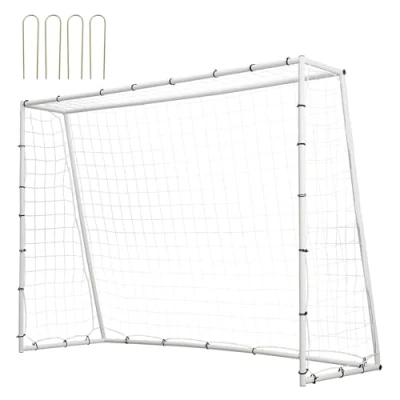 Image of VEVOR Soccer Rebound Trainer, 8x6FT Iron Training Equipment, Sports Football Rebounder Wall with Double Sided Rebounding Net &amp; Goal, Perfect for Backyard Practicing, Solo Training, Passing
