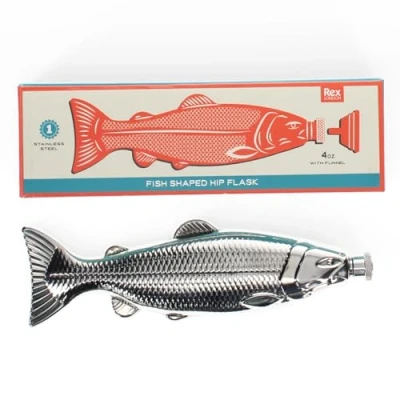 Image of Fish Shaped Hip Flask Spirit of Adventure