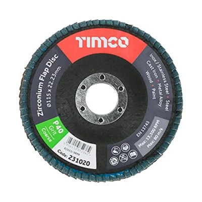 Image of TIMCO Flap Discs Zirconium Type 29 Conical P40 Grit 115 x 22.23