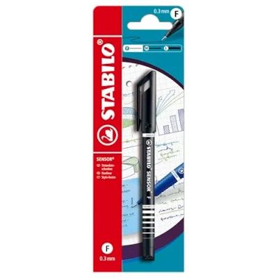 Image of Fineliner with Cushioned F Tip STABILO SENSOR fine Pack of 1 Black