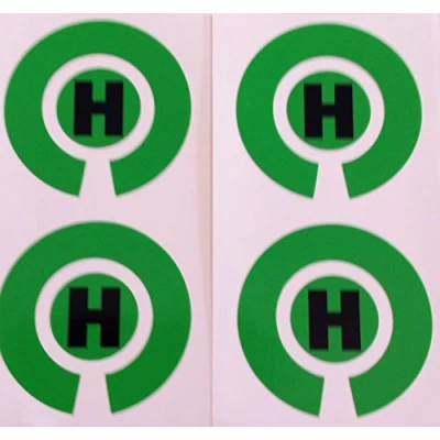 Image of Crown Green Lawn Indoor Bowls Adhesive Lettered Coloured Marker Labels Set of 4 (Green, H)
