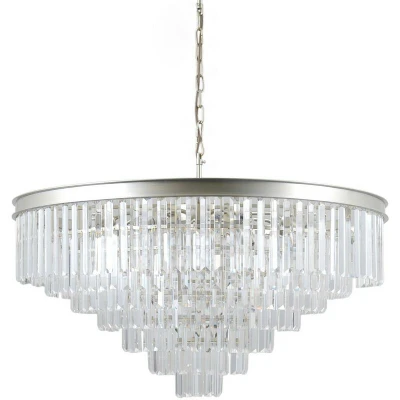 Image of Italux Lighting Hanging Pendant Golden Champagne 14 Light with Crystal Glass Shade, E14