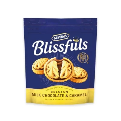 Image of Blissfuls Belgian Milk Chocolate and Caramel Biscuits 172 g (Pack of 1)