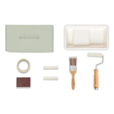 Image of Rust Oleum Ready to Roll Eco Paint Kit (Small) Kitchen Tile Satin Fresh Greens