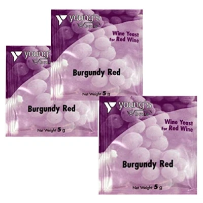 Image of 3x Youngs Burgundy Red Wine Yeast 5g treats 23L / 5 Gallon