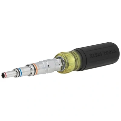 Image of Klein Tools 328091 9 in 1 Multi Nut Driver Tool, Pass Through with SAE Hex Sizes from 3/16 to 3/4 Inch and Cushion Grip Handle