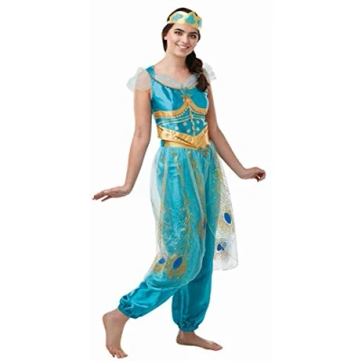Image of Rubie&#039;s Official Disney Live Action Aladdin, Jasmine Childs Costume, Size Medium Age 5 6 Years