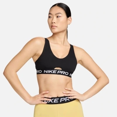 Image of NIKE Women&#039;s Damen Pro Indy Plunge Bra Sw Sports, Black/White, L