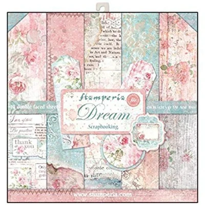 Image of Stamperia International KFT Block 10 Sheets Double Face Dream, Paper, Multicoloured, 30.5 x (12&quot; 12&quot;)