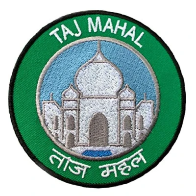 Image of Taj Mahal Iron on Patch / 3.5 Inch Embroidered India Trekking Travel Badge