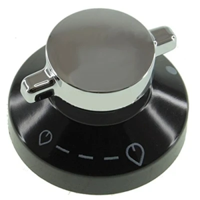 Image of New World 444440036 600SIDLM Genuine Temperature Control Knob for Oven Cooker Grill Hob (Black / Silver)