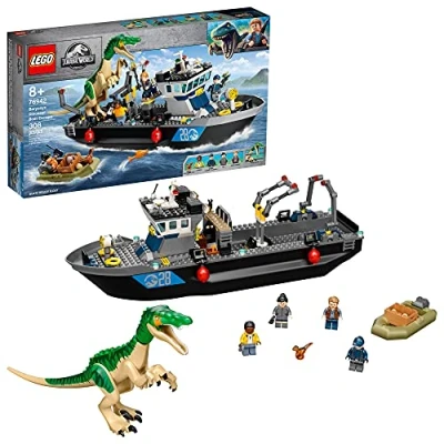 Image of LEGO Jurassic World Baryonyx Dinosaur Boat Escape 76942 Building Kit; Cool Toy Playset for Creative Kids; New 2021 (308 Pieces)