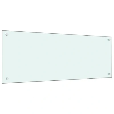 Image of vidaXL Kitchen Backsplash White 100 x 40 cm Tempered Glass
