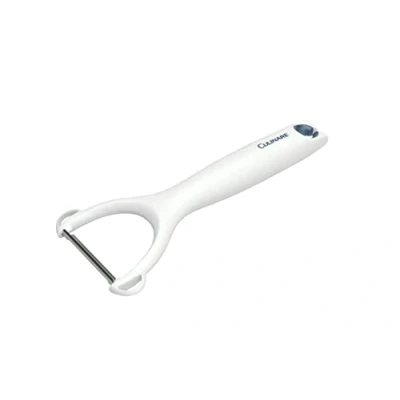 Image of Culinare C30001 Safety Y Peeler, White, Plastic/Stainless Steel, Manual Potato/Vegetable/Fruit for Left or Right Handed Users, Dishwasher Safe