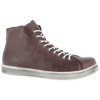Image of Andrea Conti Women’s 341500 Hi Top Trainers, Red Burgundy 582, 3.5 UK