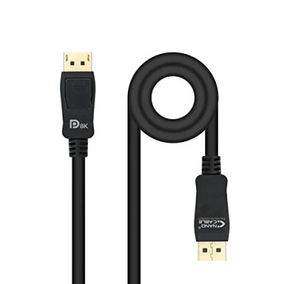 Image of Nanocable 10.15.2500 DISPLAYPORT 1.4 Cable, VESA Certified, Resolution up to 8K @ 60Hz, Colour Black, 0.5 m