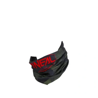 Image of O&#039;Neal NECKWARMER Scarf Neck warmer Mask Measuring 26cm wide and 47cm high, Wind Protection, stretchable fabric One Size (black/green)