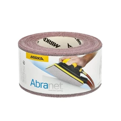 Image of Mirka Abranet abrasive roll with net 75 mm x 10 m Grip / Grit P80 1 for sanding wood, filler, varnish, plastic 545BI001803R