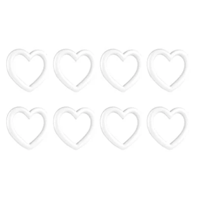 Image of 8pcs Foam Heart Wreath Shapes Craft Balls Christmas DIY Ornaments (White)