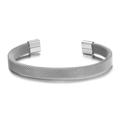 Image of Philip Jones Men&#039;s Stainless Steel Mesh Cuff Bracelet
