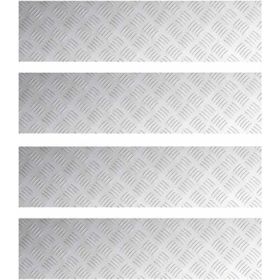 Image of vidaXL Aluminium Checker Plates 4 pcs Anti Slip 80x20 cm