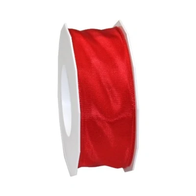 Image of Präsent Lyon Wired Taffeta Ribbon Red 40 mm width, 25 m length