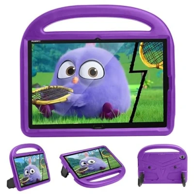 Image of Kids Case For Huawei Mediapad M6 2019/ M5 10.8 inch, Tablet Friendly Lightweight, Handle with Stand, Soft EVA Foam Shockproof Protective Cover, Purple