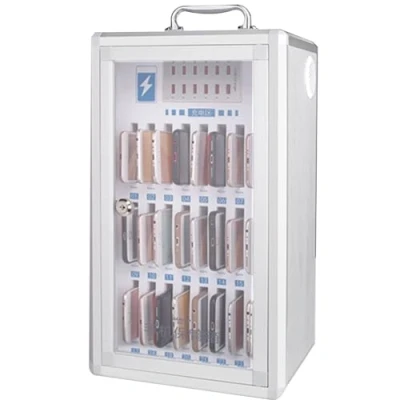 Image of Mobile Phone Organizer Safe Charging Cabinet Multi Compartment Transparent Locking Storage Box (Color : Silver, Size 24 bits)