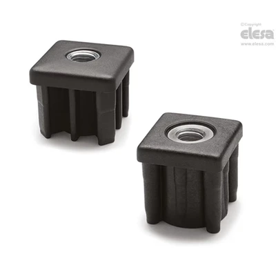 Image of ELESA Square end cap for tube NDX.Q 20x2 M8