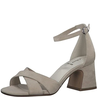 Image of s.Oliver Women&#039;s 5 28302 20 Heeled Sandal, Taupe, 3.5 UK
