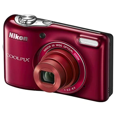 Image of Nikon COOLPIX L31 Compact Digital Camera (16.1 MP, 5x Optical Zoom) 2.7 Inch LCD Red (Renewed)