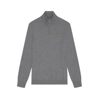 Image of Lyle &amp; Scott Half Zip Pullover Merino Wool Grey size XXL